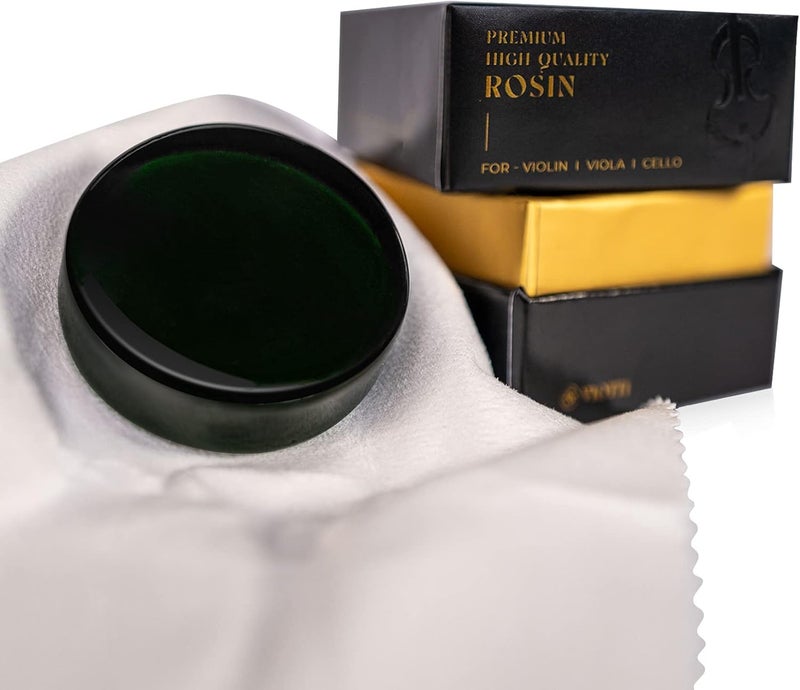 Viotti Dark Olive Rosin for Violin, Viola & Cello: Super-Smooth Rosin Engineered with Advanced Technology for Superior Grip with Low Dust, Shipped in Padded Protective Case to Prevent Cracking - Image 1
